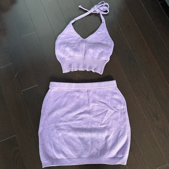 ⚡️2/$25⚡️ Purple Halter Top and Mini Skirt Matching Set | Vacation Resort Party - Picture 8 of 17